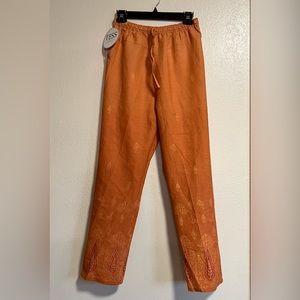 Tess Dress Womens Pants Size 4 Orange No Pockets Drawstring Lined New